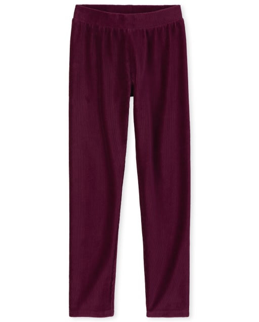 Girls Velour Rib Leggings