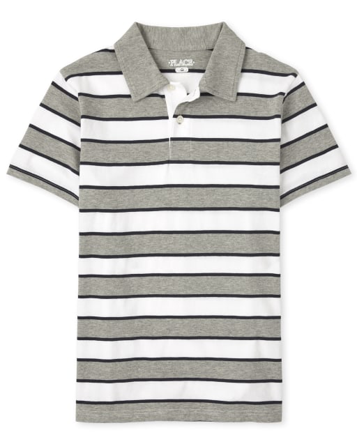 Boys Striped Jersey Polo