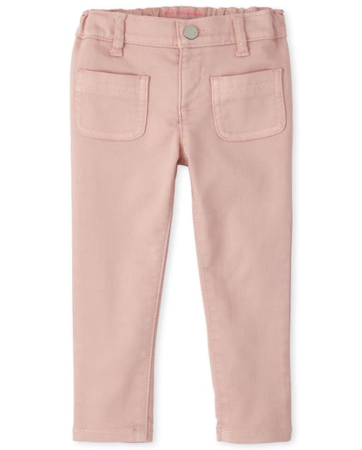 Jeggings de mezclilla de punto elástico supersuave para bebés y niñas pequeñas