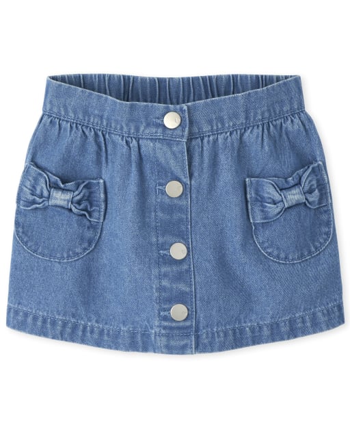 Baby And Toddler Girls Button Denim Skort