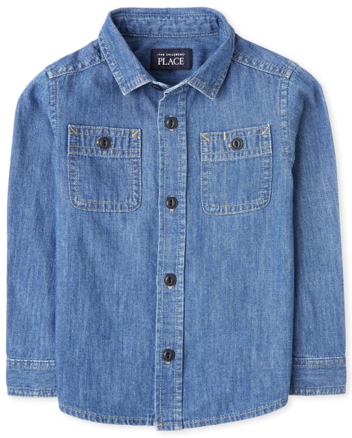 Baby And Toddler Boys Dad And Me Matching Denim Button Down Shirt