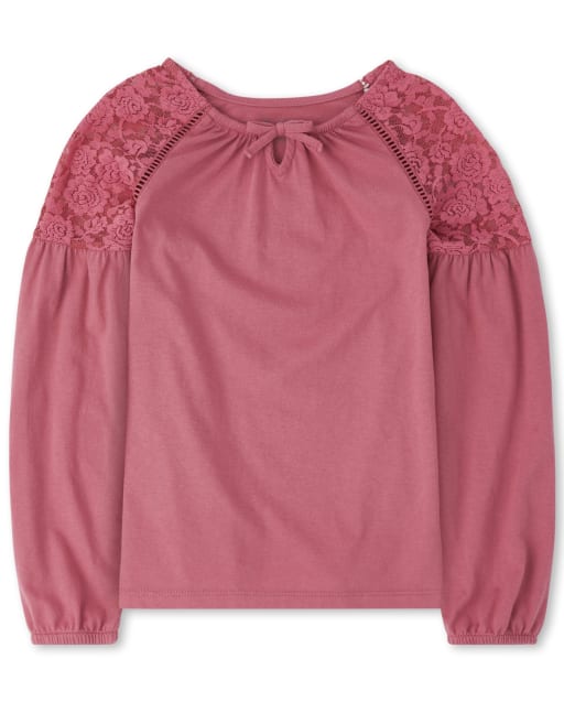 Girls Lace Peasant Top