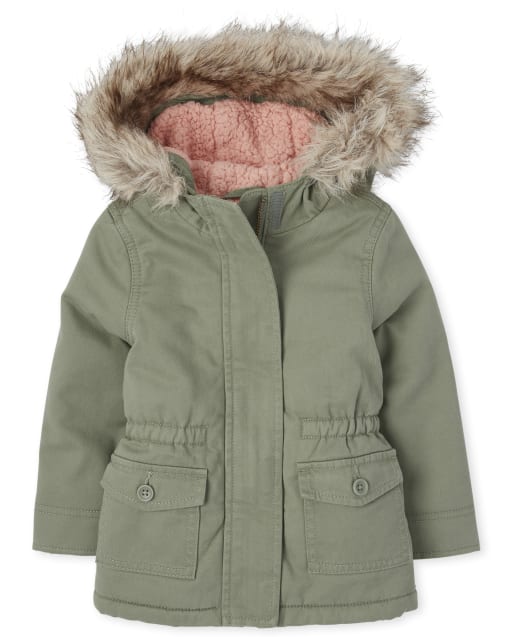 girls green parka coat