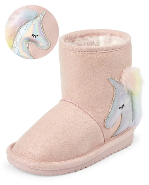 Toddler Girls Unicorn Faux Suede Boots