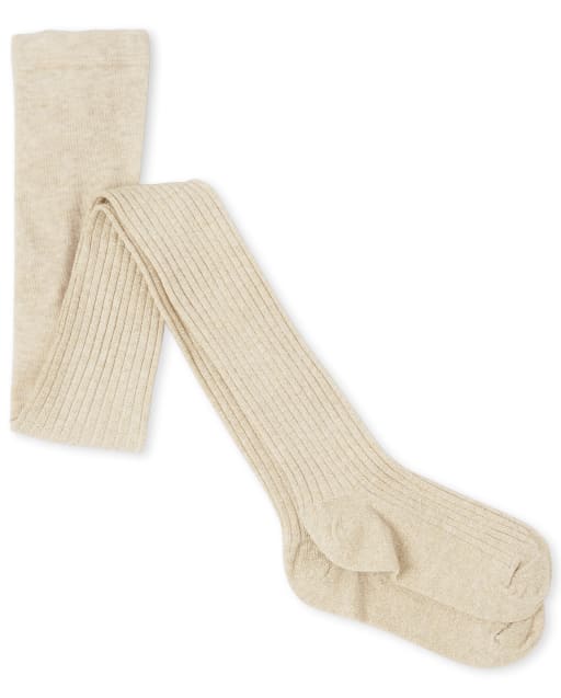 Girls Glitter Rib Knit Tights