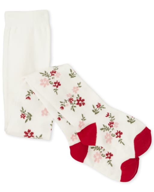 Toddler Girls Floral Tights