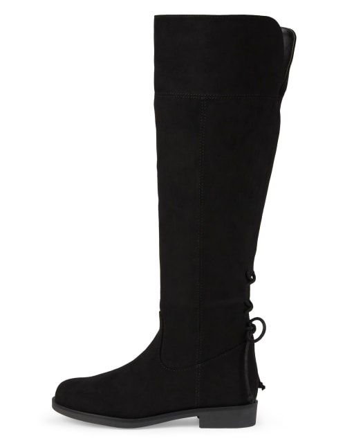 girls black knee boots