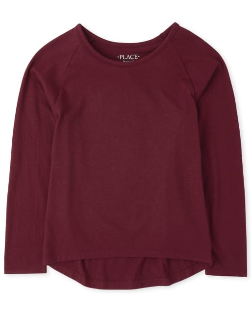 Camiseta básica de manga larga para niñas