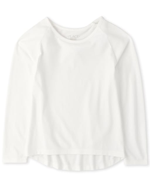 Camiseta básica de manga larga para niñas