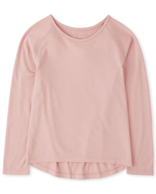 Camiseta básica de manga larga para niñas