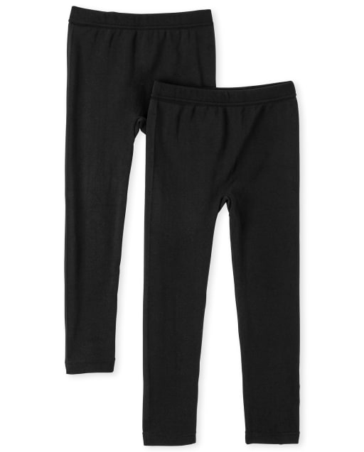 girls black fleece lined leggings