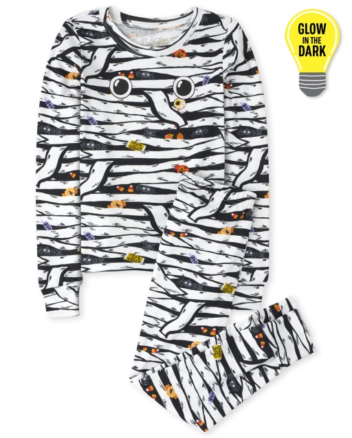 Pyjama unisexe en coton pour enfants, assorti à la famille, Halloween, lueur maman, coupe ajustée