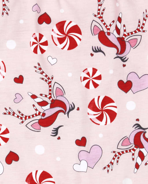 Womens Mommy And Me Christmas Long Sleeve Christmas Unicorn Cotton Matching Pajamas