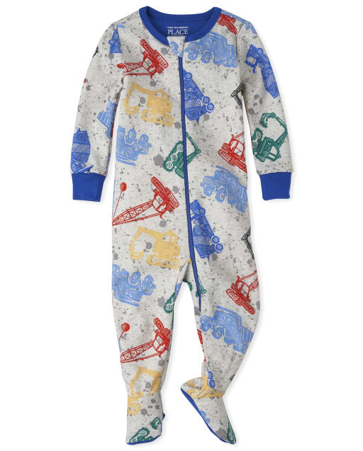 Baby And Toddler Boys Truck Snug Fit Cotton One Piece Pajamas