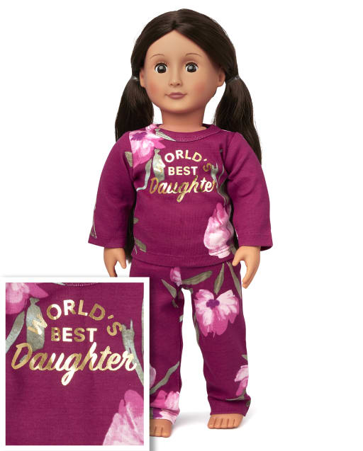Doll Mommy And Me Best Snug Fit Cotton Matching Pajamas
