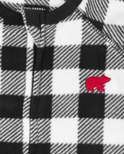 black and white buffalo plaid pajamas baby
