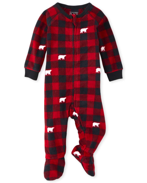 baby bear plaid pajamas