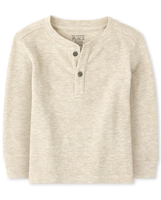 The Childrens Place Boys Baby and Toddler Thermal Henley Top