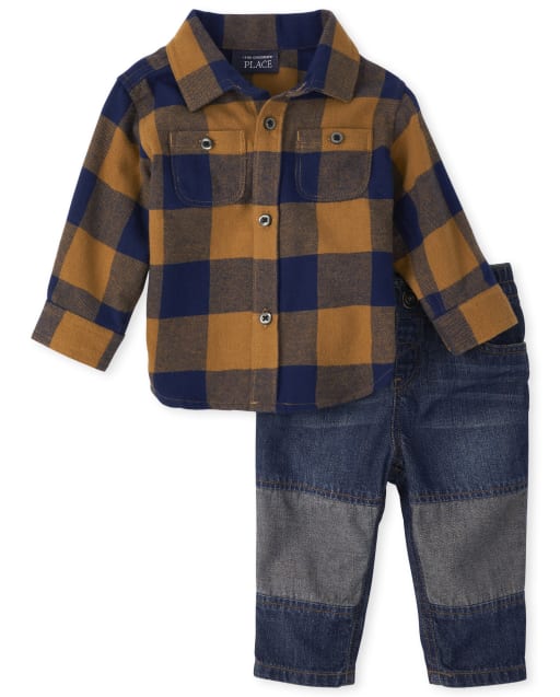 baby boy plaid outfit