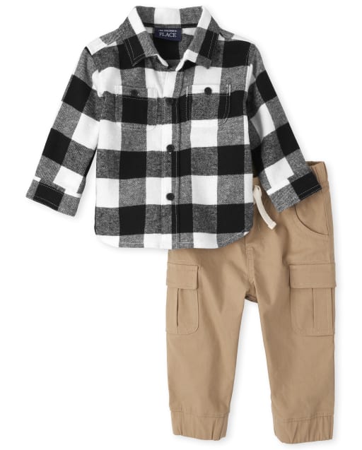 baby boy flannel outfit
