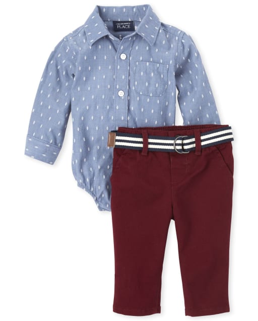 baby boy button down onesie