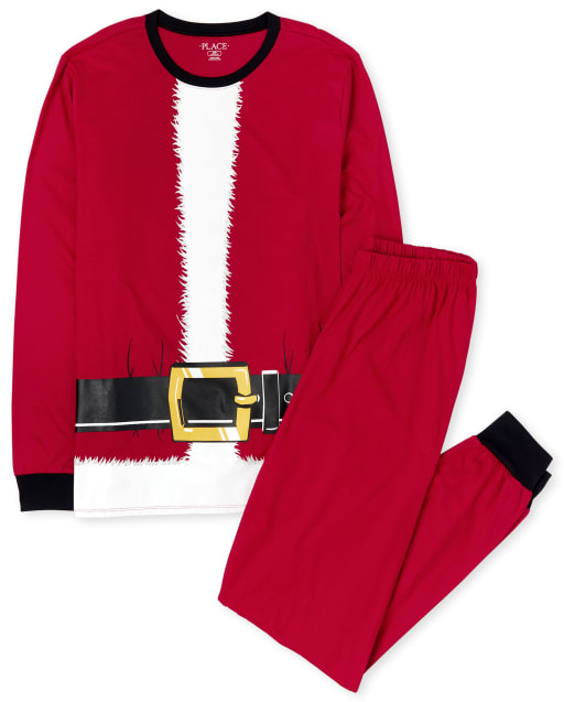 Pijama de algodón unisex adulto a juego con traje de Papá Noel