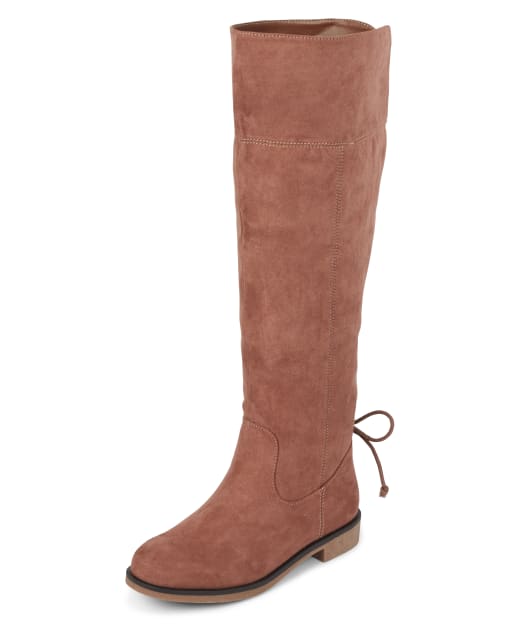 Botas sobre la rodilla de ante sintético para niñas