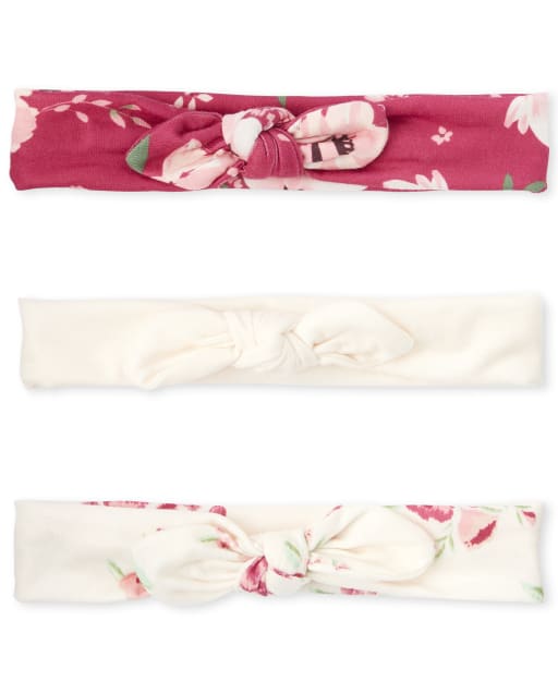 Baby Girls Floral Bow Headwrap 3-Pack