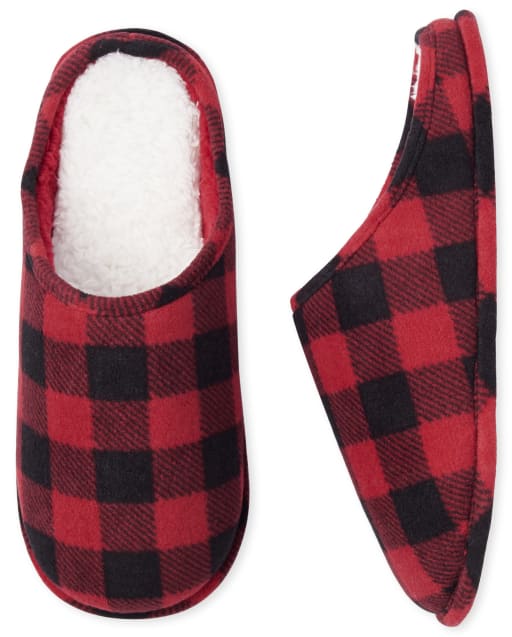 red tartan slippers