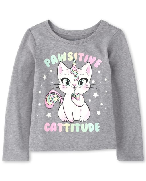 T-shirt graphique Caticorn pour bébés et petites filles