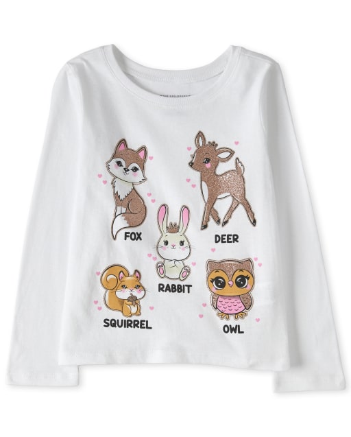 Baby And Toddler Girls Animals Graphic Tee