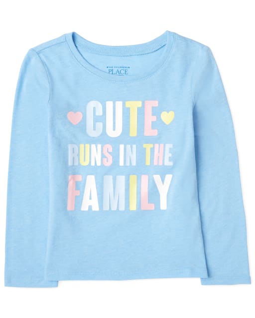 Baby And Toddler Girls Cute Family Graphic Tee