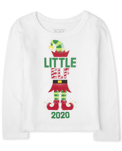 Baby And Toddler Girls Matching Family Christmas Elf Graphic Tee