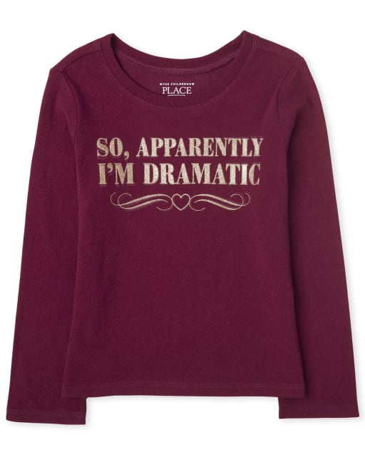 Camiseta con estampado dramático para bebés y niñas pequeñas
