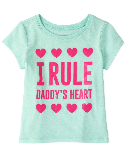 Baby And Toddler Girls Daddy's Heart Graphic Tee
