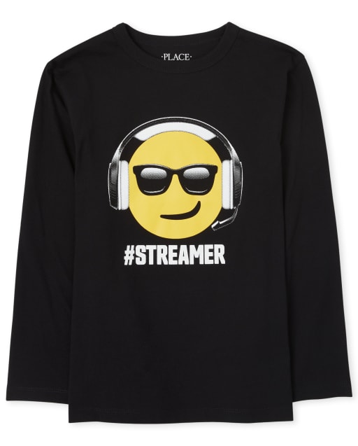 Camiseta con estampado de serpentina Emoji para niños