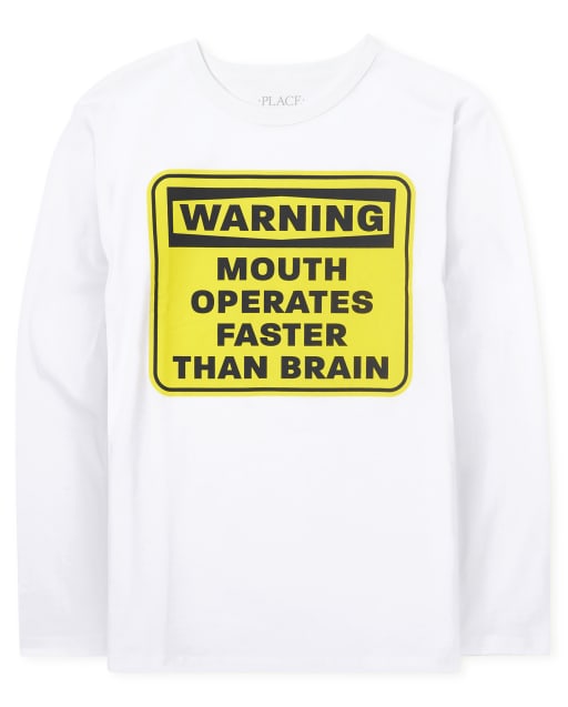 T-shirt graphique d'avertissement pour garçons