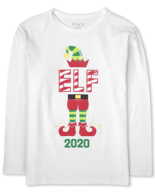 T-shirt graphique elfe de Noël assorti pour garçon