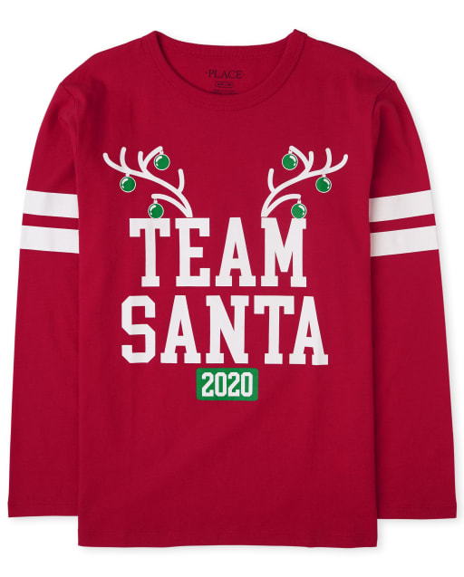Unisex Kids Matching Family Christmas Long Sleeve Team Santa 2020 Graphic Tee