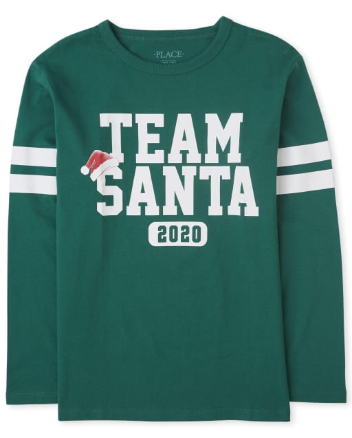 Unisex Kids Matching Family Christmas Long Sleeve Team Santa 2020 Graphic Tee