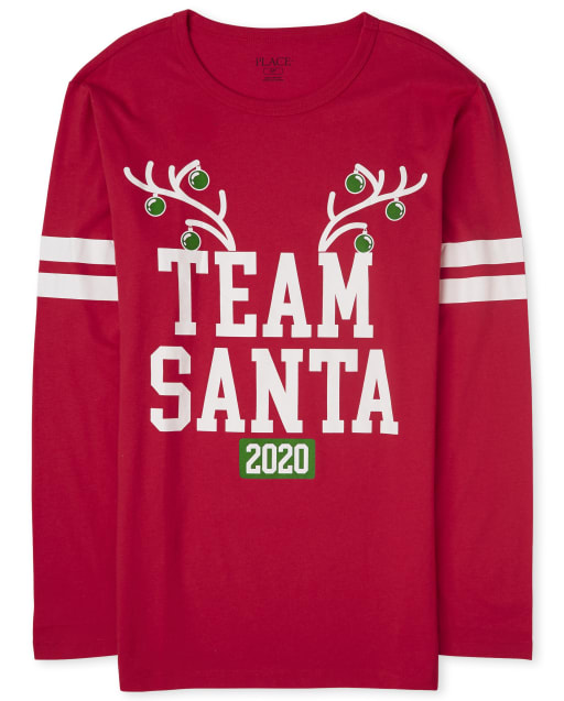 Adult Matching Family Christmas Team Santa Graphic Tee