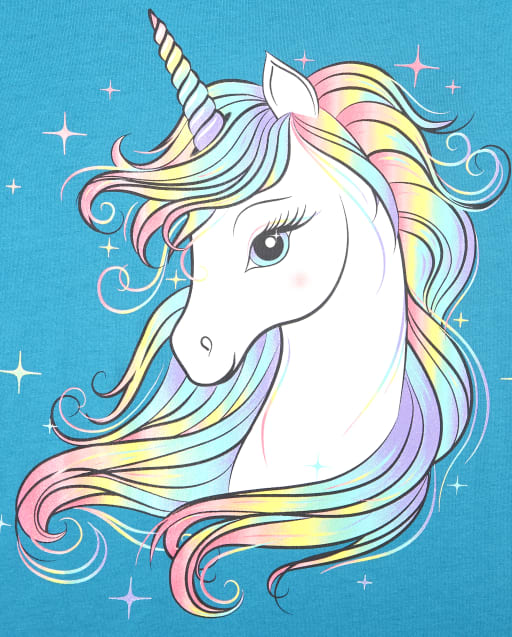Camiseta Con Estampado De Unicornio De Manga Corta Para Ninas Dibujos para colorear unicornios, imágenes blanco y negro. usd