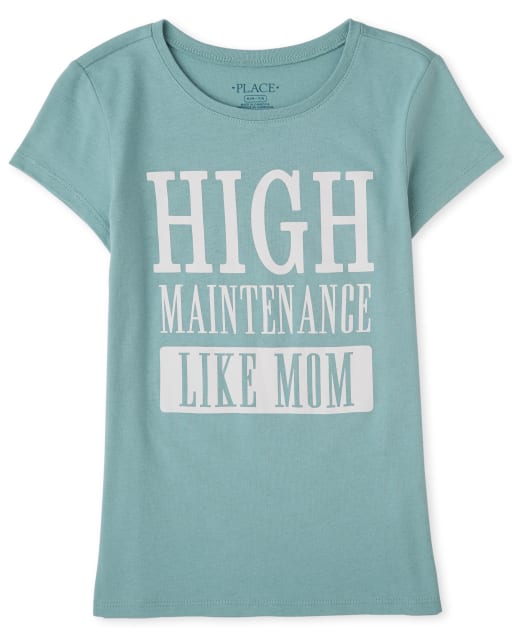Camiseta gráfica de alto mantenimiento para niñas