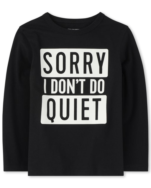 T-shirt graphique Quiet pour bébés et tout-petits garçons