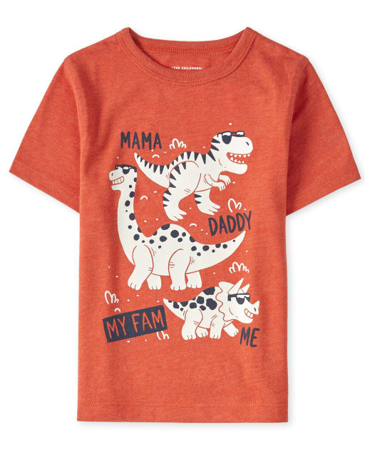 Camiseta con gráfico de familia Dino para bebés y niños pequeños