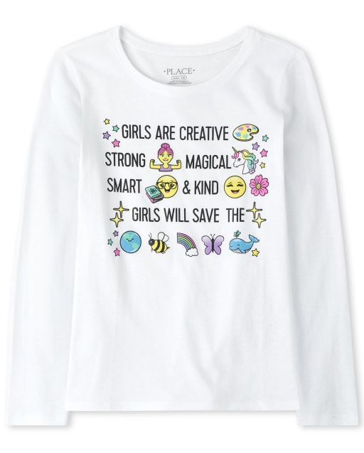 Girls Glitter Creative Graphic Tee