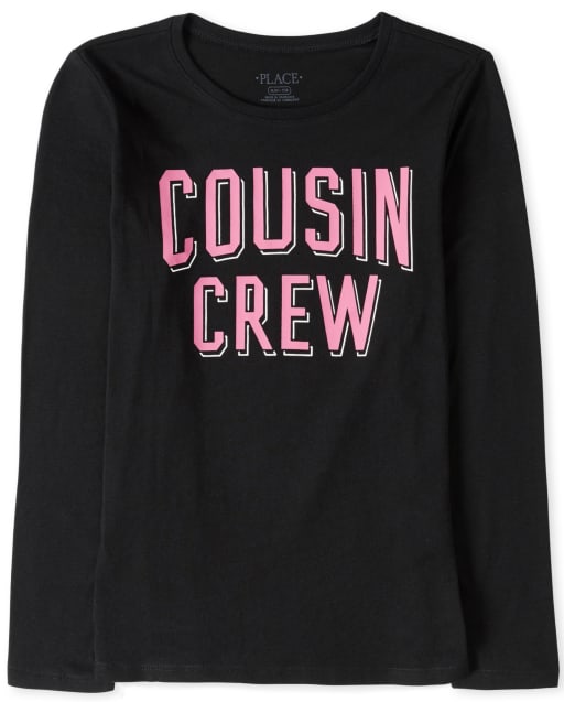 Camiseta estampada Cousin Crew de manga larga para niñas