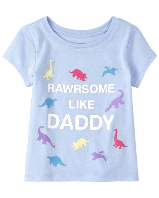 Toddler Girls Rawrsome Like Daddy Graphic Tee