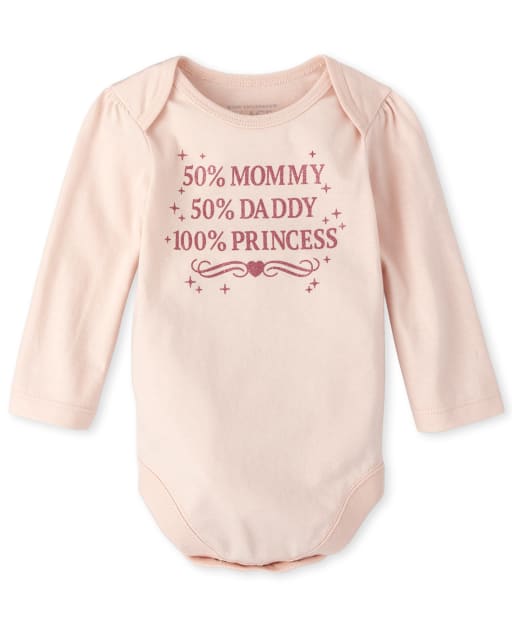 Body graphique maman papa princesse bébé fille