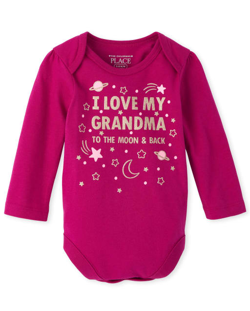 Baby Girls Long Sleeve I Love My Grandma Graphic Bodysuit